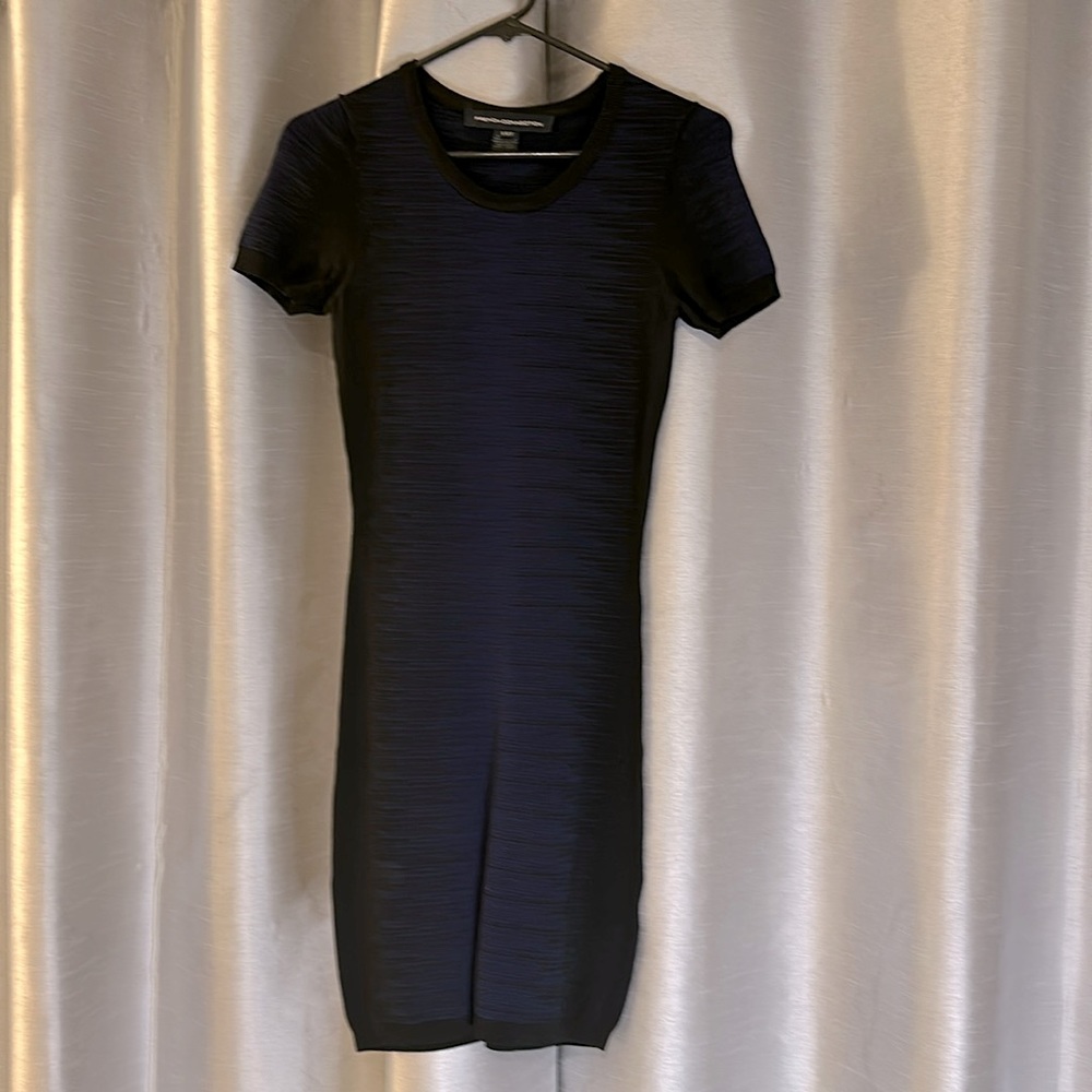 French Connection Blue + Black Body-Con Dress